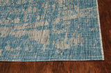 8' X 11' Teal Machine Woven Abstract Strokes Indoor Outdoor Area Rug - Homeroots - Flyclothing LLC
