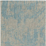 8' X 11' Teal Machine Woven Abstract Strokes Indoor Outdoor Area Rug - Homeroots - Flyclothing LLC