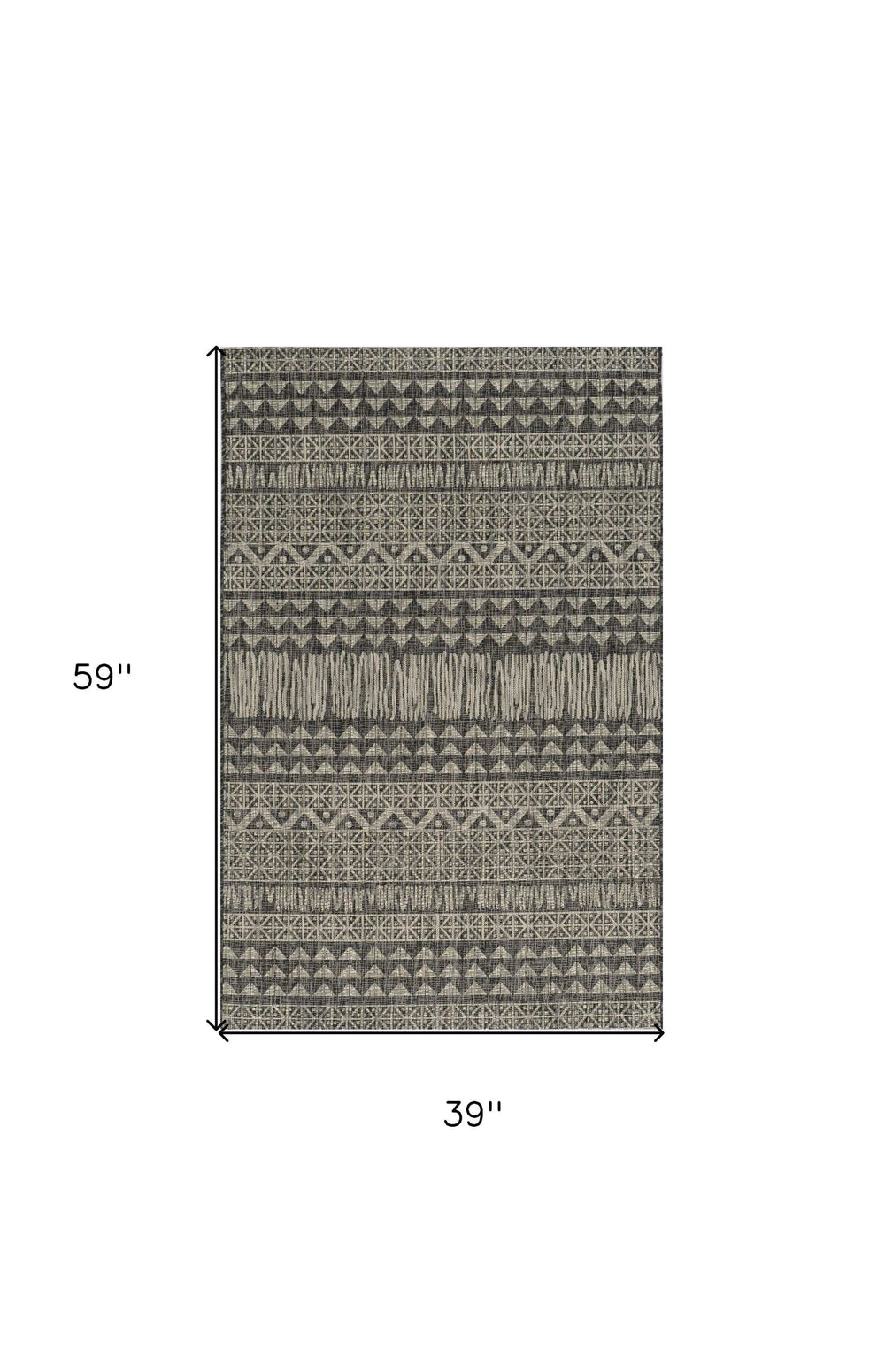 3' X 5' Charcoal Tribal Area Rug - Homeroots - Flyclothing LLC