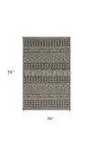 3' X 5' Charcoal Tribal Area Rug - Homeroots - Flyclothing LLC