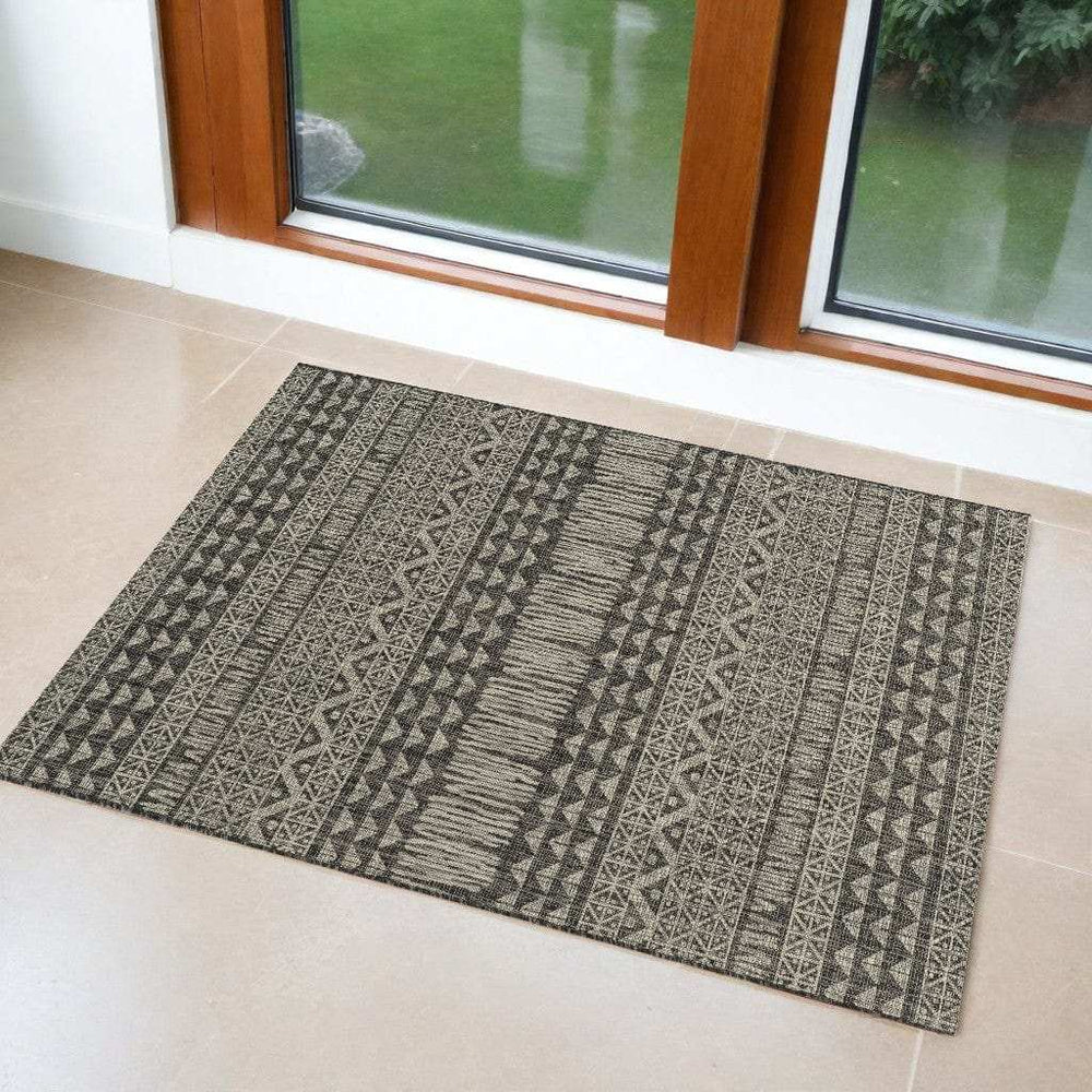 3' X 5' Charcoal Tribal Area Rug - Homeroots - Flyclothing LLC
