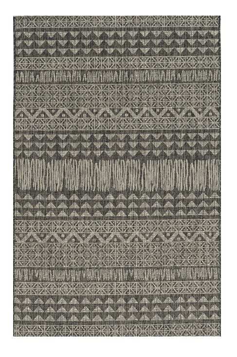 8' X 11' Charcoal Southwestern Indoor Outdoor Area Rug - Homeroots - Flyclothing LLC