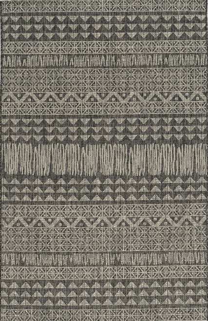 8' X 11' Charcoal Southwestern Indoor Outdoor Area Rug - Homeroots - Flyclothing LLC