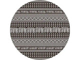 8' Round Charcoal Southwestern Indoor Outdoor Area Rug - Homeroots - Flyclothing LLC