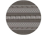 8' Round Charcoal Southwestern Indoor Outdoor Area Rug - Homeroots - Flyclothing LLC
