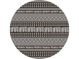 8' Round Charcoal Southwestern Indoor Outdoor Area Rug - Homeroots - Flyclothing LLC