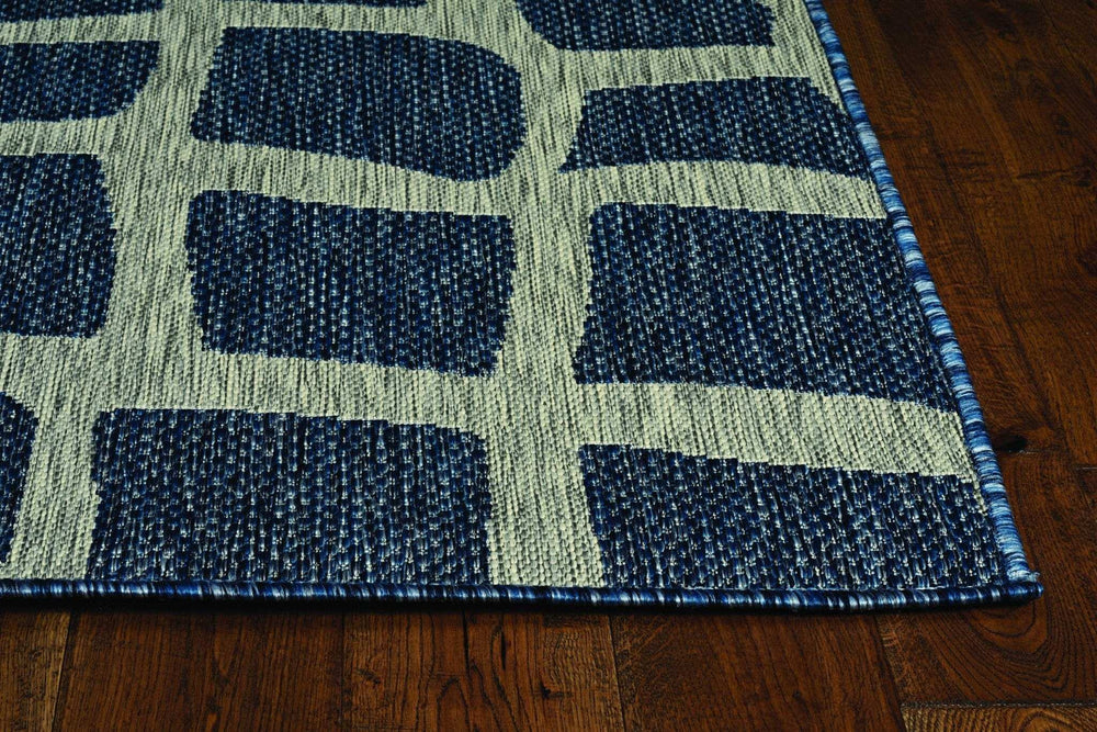3' X 4' Blue and Gray Abstract Indoor Outdoor Area Rug - Homeroots - Flyclothing LLC