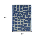 3' X 4' Blue and Gray Abstract Indoor Outdoor Area Rug - Homeroots - Flyclothing LLC
