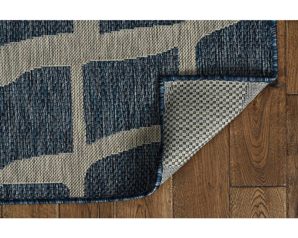 3' X 5' Blue and Gray Abstract Indoor Outdoor Area Rug - Homeroots - Flyclothing LLC