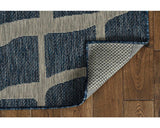 3' X 5' Blue and Gray Abstract Indoor Outdoor Area Rug - Homeroots - Flyclothing LLC