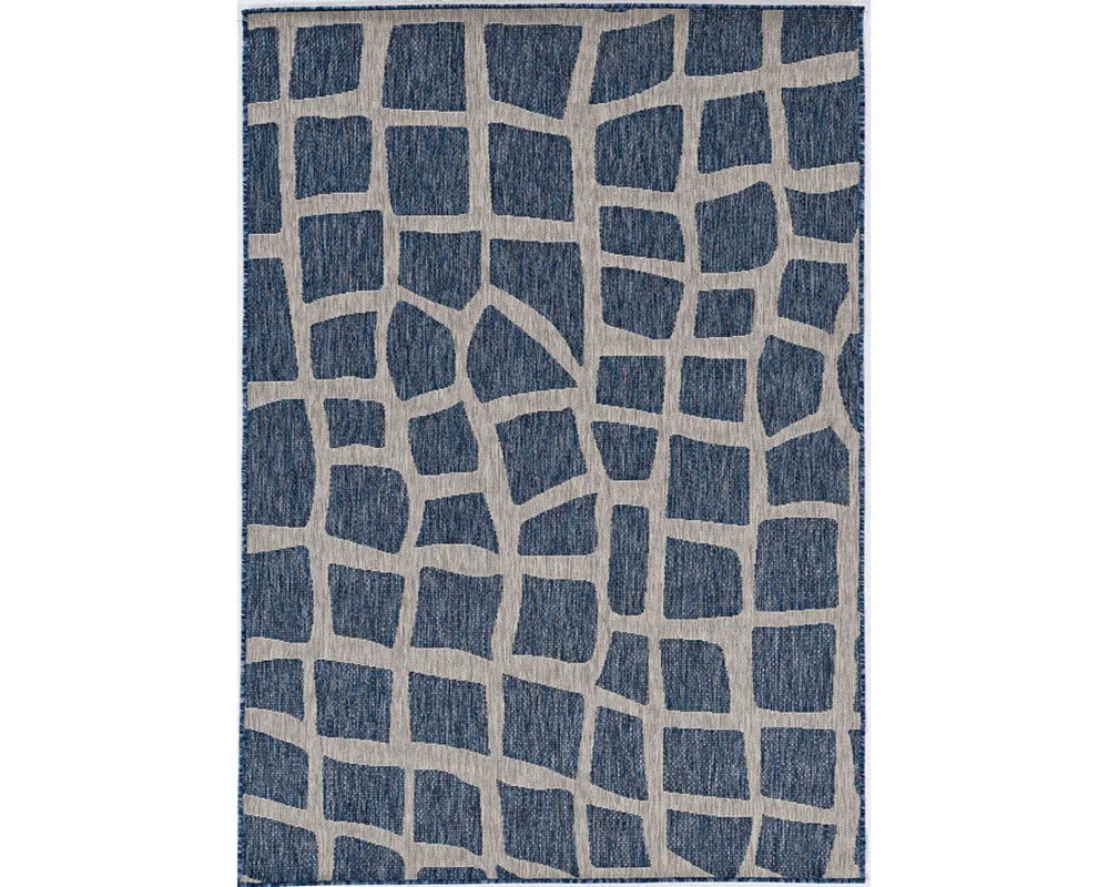 3' X 5' Blue and Gray Abstract Indoor Outdoor Area Rug - Homeroots - Flyclothing LLC