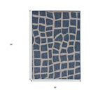 3' X 5' Blue and Gray Abstract Indoor Outdoor Area Rug - Homeroots - Flyclothing LLC
