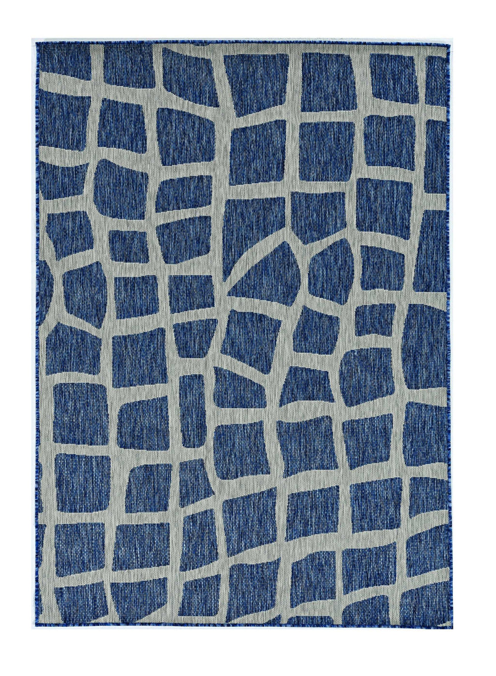 8' X 11' Blue and Gray Abstract Indoor Outdoor Area Rug - Homeroots - Flyclothing LLC
