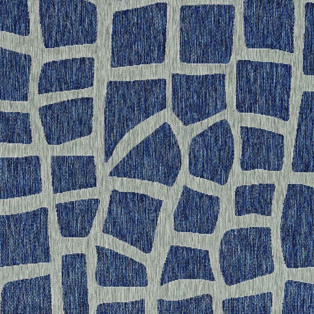 8' X 11' Blue and Gray Abstract Indoor Outdoor Area Rug - Homeroots - Flyclothing LLC