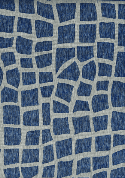8' Round Blue and Gray Abstract Indoor Outdoor Area Rug - Homeroots - Flyclothing LLC