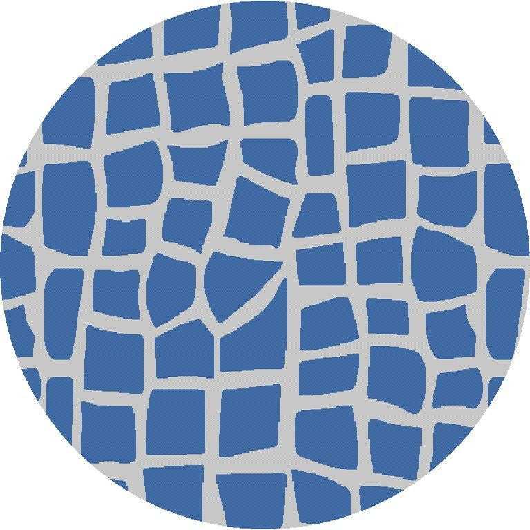 8' Round Blue and Gray Abstract Indoor Outdoor Area Rug - Homeroots - Flyclothing LLC