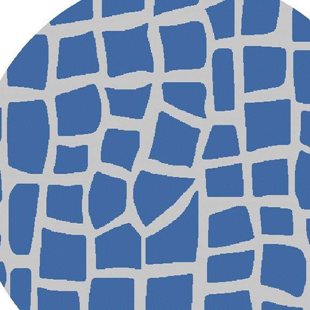 8' Round Blue and Gray Abstract Indoor Outdoor Area Rug - Homeroots - Flyclothing LLC