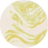 8' Ivory Gold Machine Woven Abstract Waves Round Indoor Outdoor Area Rug - Homeroots - Flyclothing LLC