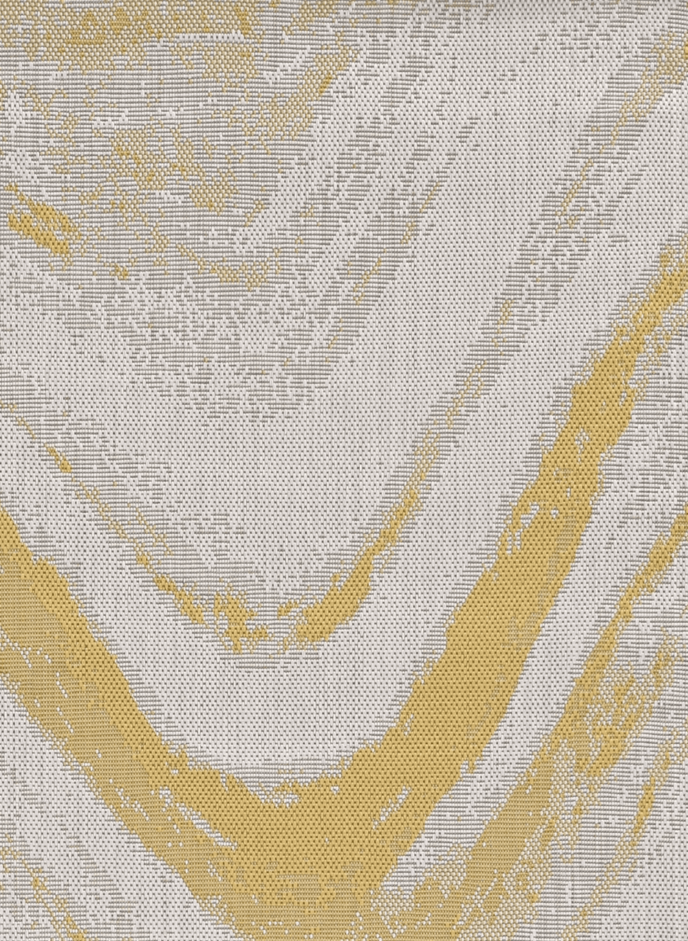 8' Ivory Gold Machine Woven Abstract Waves Round Indoor Outdoor Area Rug - Homeroots - Flyclothing LLC