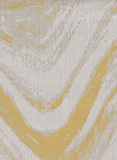 8' Ivory Gold Machine Woven Abstract Waves Round Indoor Outdoor Area Rug - Homeroots - Flyclothing LLC