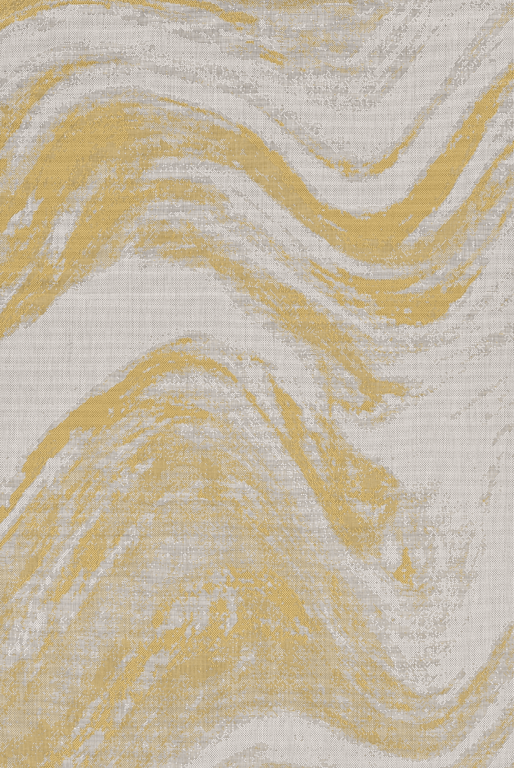 8' Ivory Gold Machine Woven Abstract Waves Round Indoor Outdoor Area Rug - Homeroots - Flyclothing LLC