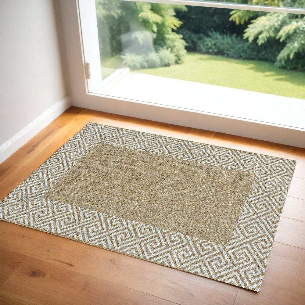 3' X 4' Natural Geometric Area Rug - Homeroots - Flyclothing LLC
