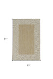 5' X 8' Ivory Geometric Indoor Outdoor Area Rug - Homeroots - Flyclothing LLC