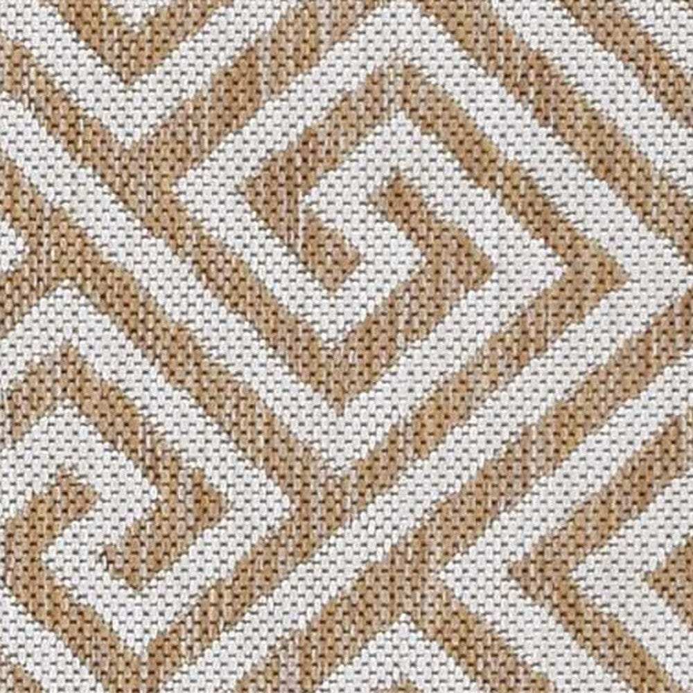 5' X 8' Ivory Geometric Indoor Outdoor Area Rug - Homeroots - Flyclothing LLC