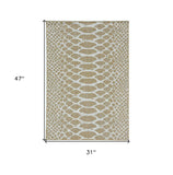3' X 4' Ivory Abstract Indoor Outdoor Area Rug - Homeroots - Flyclothing LLC