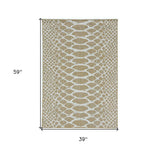 3' X 5' Brown and Ivory Abstract Indoor Outdoor Area Rug - Homeroots - Flyclothing LLC