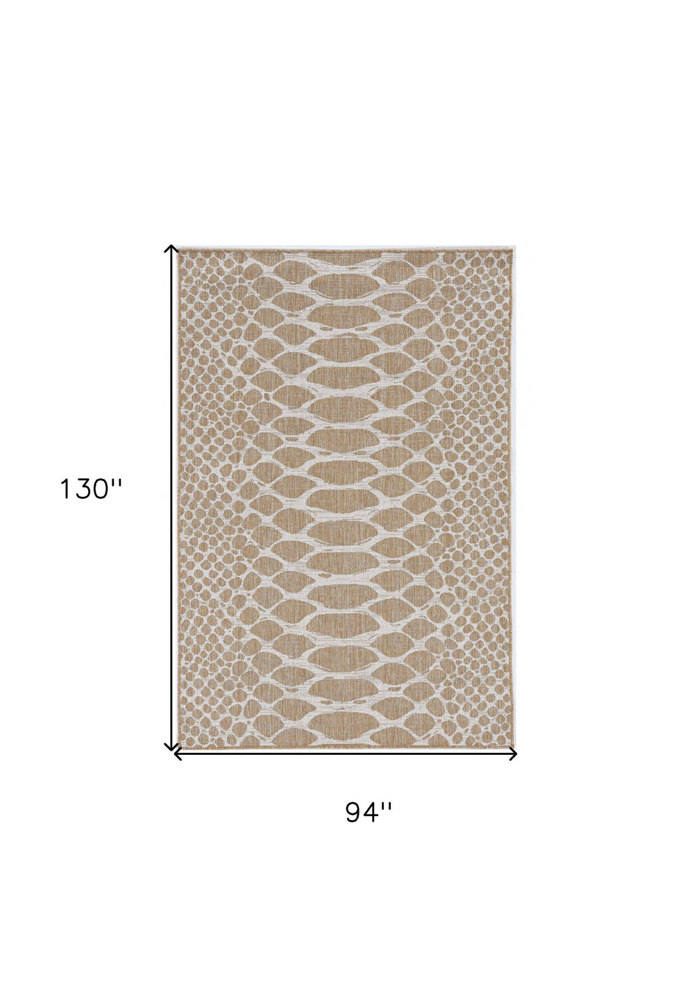 8' X 11' Ivory Abstract Indoor Outdoor Area Rug - Homeroots - Flyclothing LLC