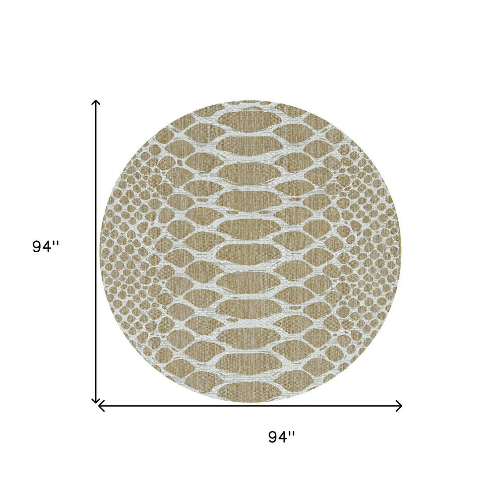 8' X 8' Ivory Abstract Indoor Outdoor Area Rug - Homeroots - Flyclothing LLC