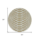 8' X 8' Ivory Abstract Indoor Outdoor Area Rug - Homeroots - Flyclothing LLC