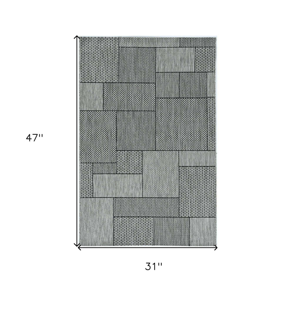 3' X 4' Gray Southwestern Indoor Outdoor Area Rug - Homeroots - Flyclothing LLC