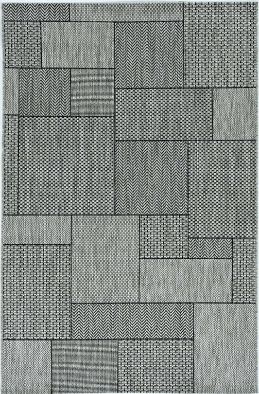 5' X 8' Grey Geometric Patterns Area Rug - Homeroots - Flyclothing LLC