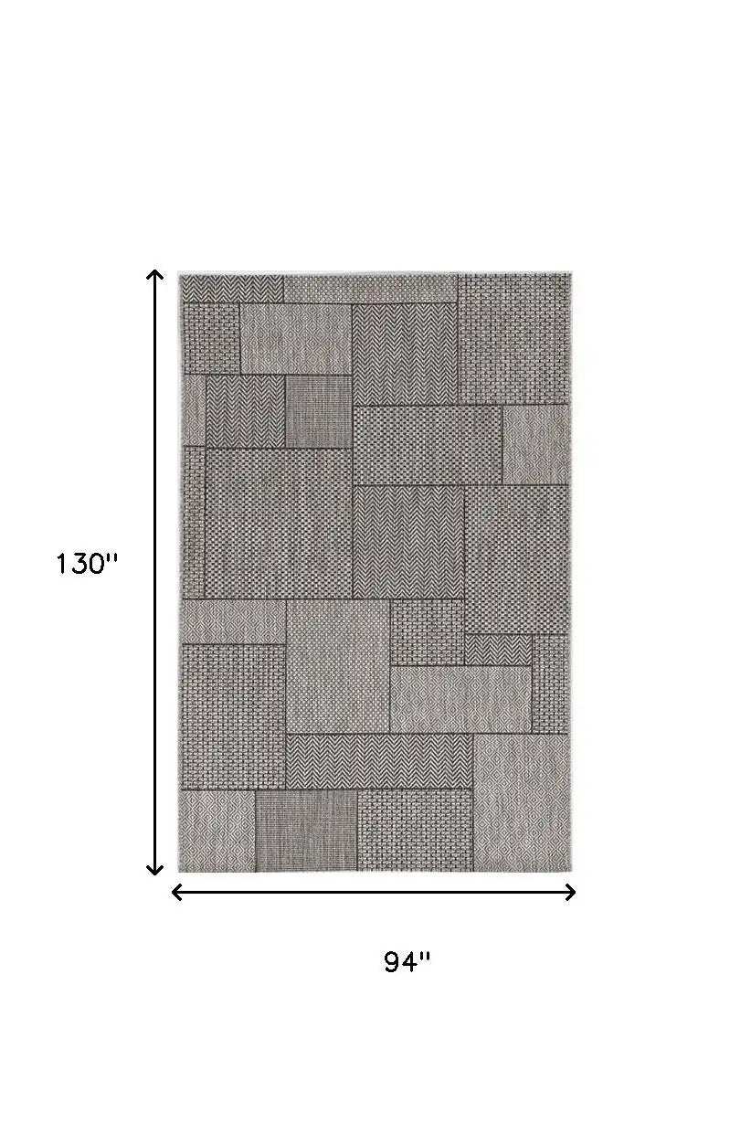 8' X 11' Gray Southwestern Indoor Outdoor Area Rug - Homeroots - Flyclothing LLC