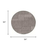 8' Round Gray Southwestern Indoor Outdoor Area Rug - Homeroots - Flyclothing LLC