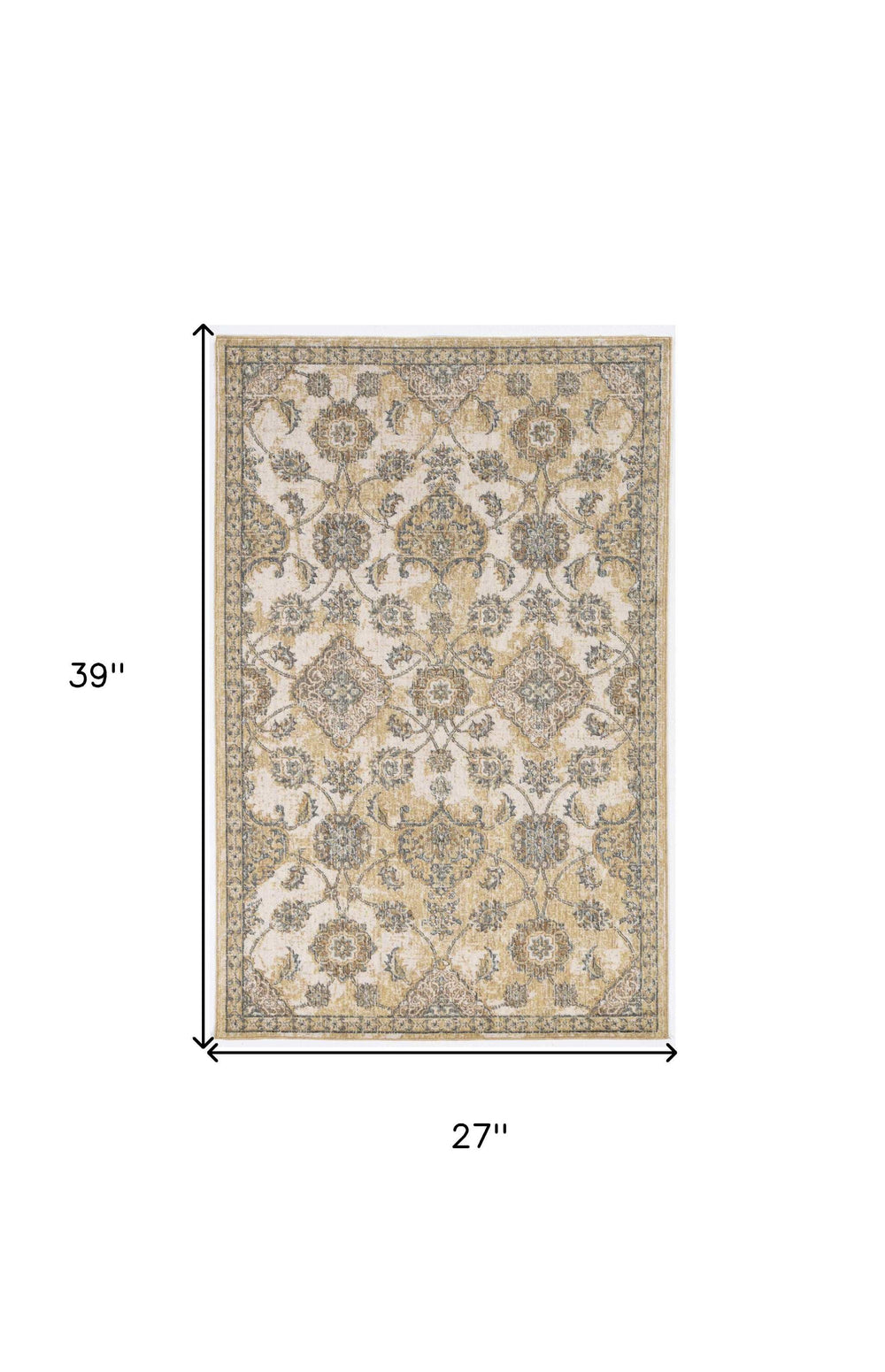 2' X 3' Ivory Wool Floral Vines Area Rug - Homeroots - Flyclothing LLC