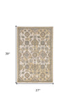 2' X 3' Ivory Wool Floral Vines Area Rug - Homeroots - Flyclothing LLC
