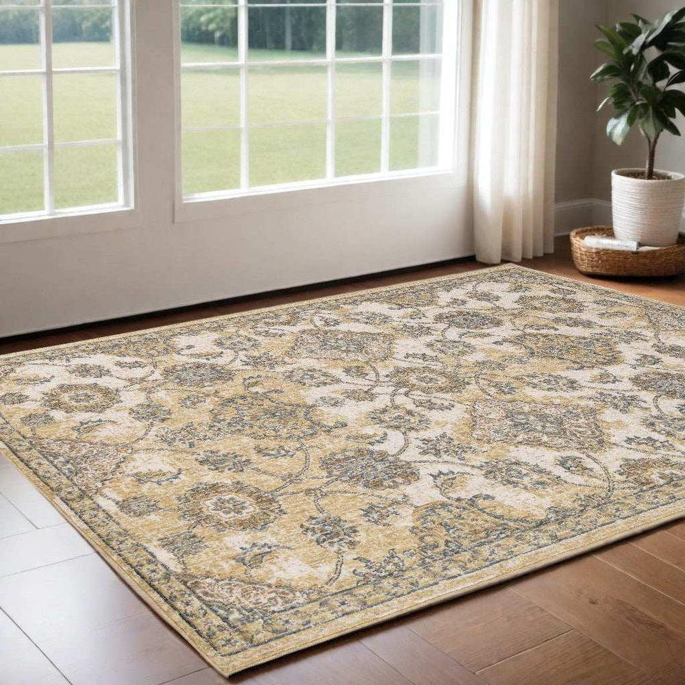 2' X 3' Ivory Wool Floral Vines Area Rug - Homeroots - Flyclothing LLC