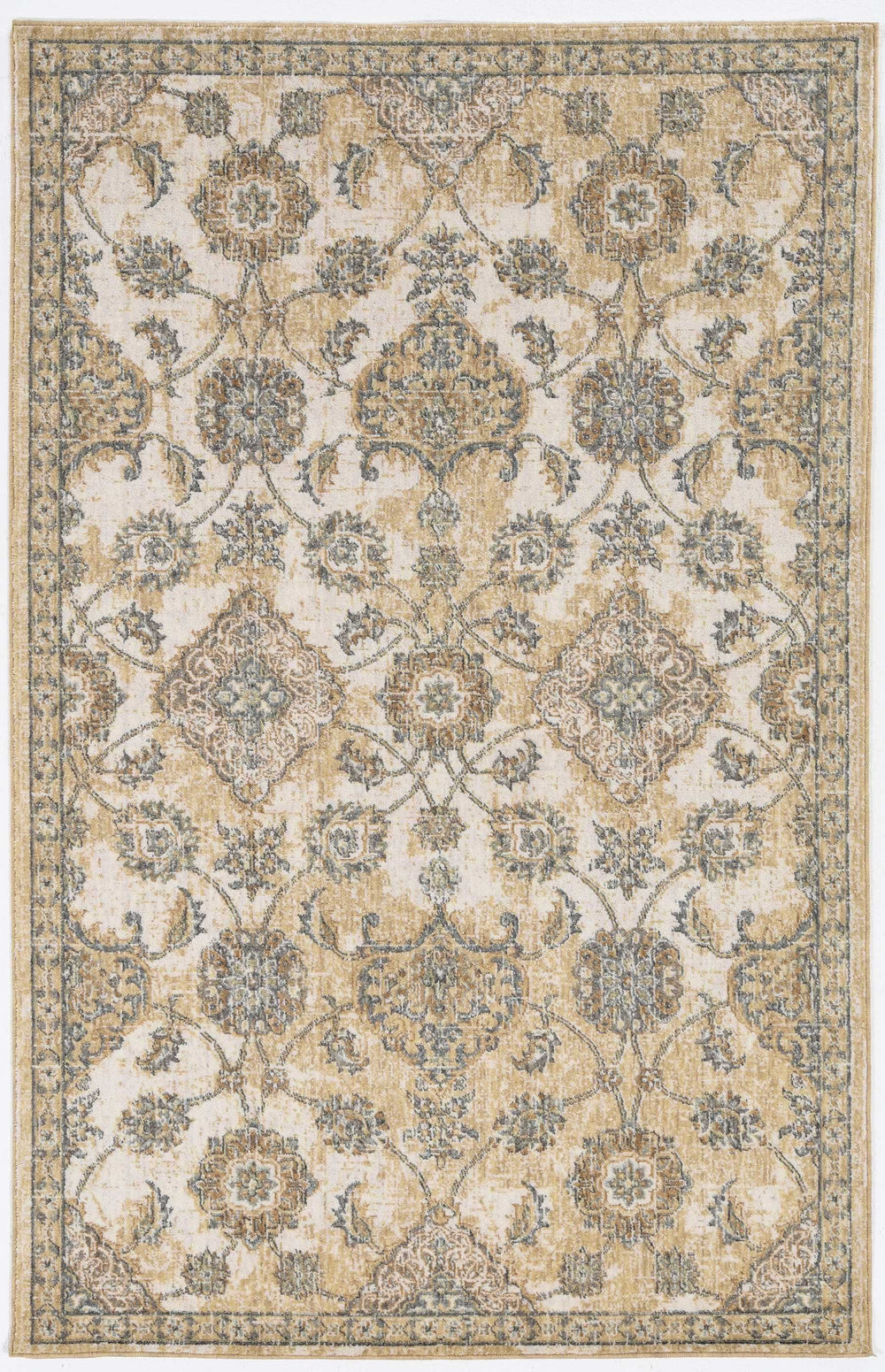 3' X 5' Ivory Wool Floral Vines Area Rug - Homeroots - Flyclothing LLC