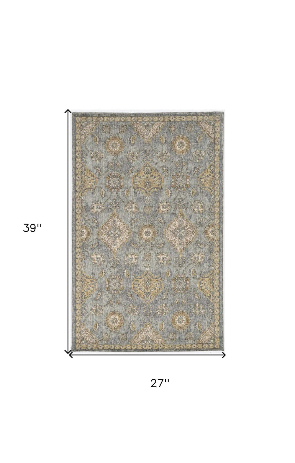 2' X 3' Sage Green Wool Floral Distressed Area Rug - Homeroots - Flyclothing LLC