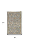 5' X 8' Sage Green Machine Woven Traditional Indoor Area Rug - Homeroots - Flyclothing LLC