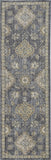 2' X 7' Slate Grey Floral Vine Wool Indoor Runner Rug - Homeroots - Flyclothing LLC