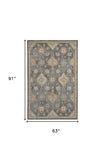 63 X 91 Slate Grey Wool Rug - Homeroots - Flyclothing LLC