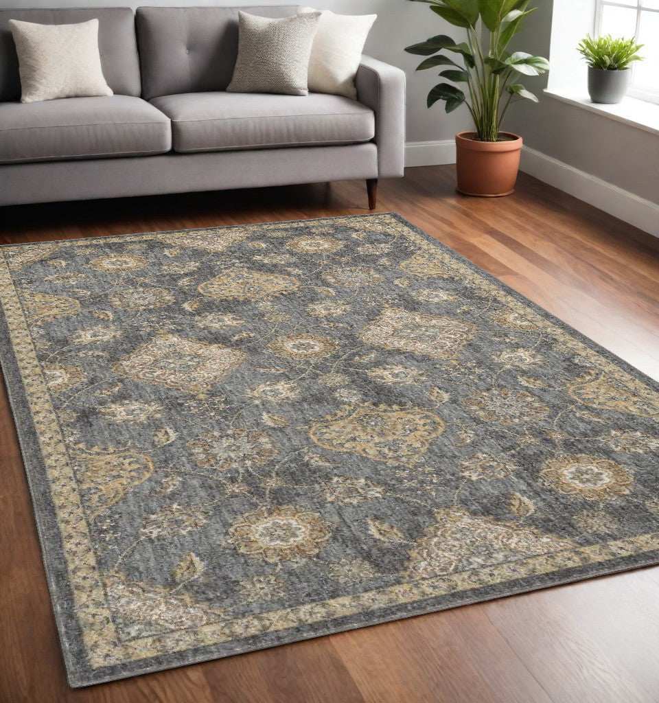 63 X 91 Slate Grey Wool Rug - Homeroots - Flyclothing LLC