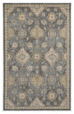 8' X 11' Slate Grey Machine Woven Bordered Floral Vines Indoor Area Rug - Homeroots - Flyclothing LLC