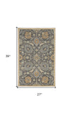 2' X 3' Taupe Machine Woven Vintage Floral Traditional Indoor Accent Rug - Homeroots - Flyclothing LLC