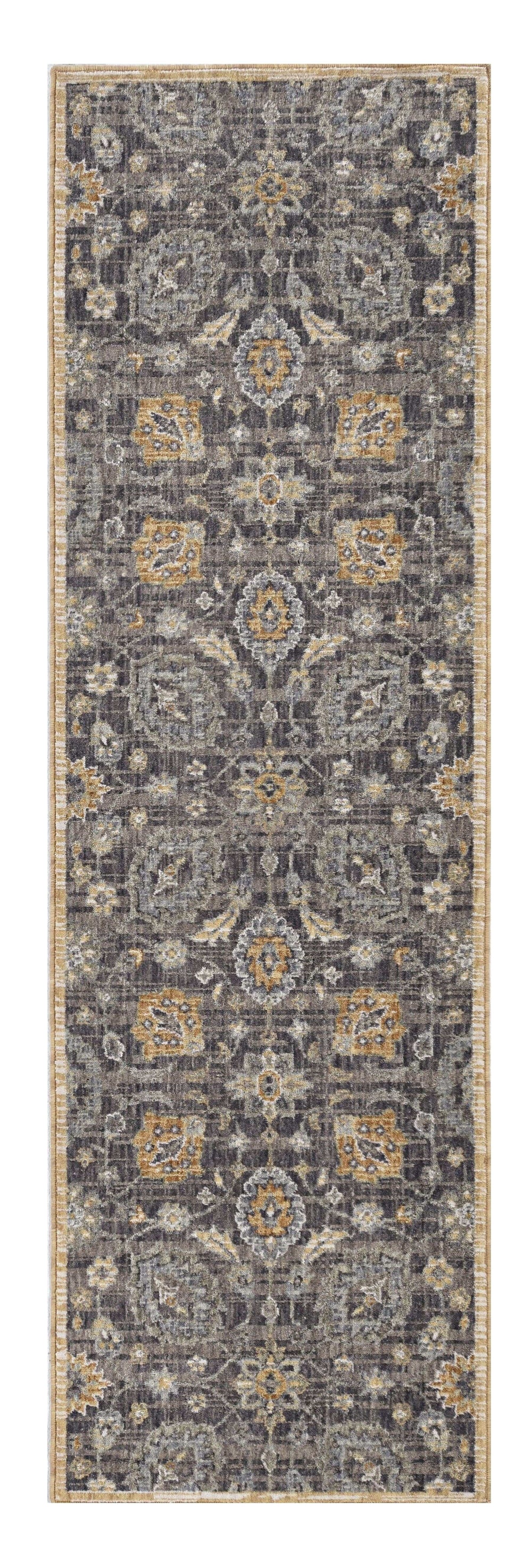 8' Taupe Machine Woven Vintage Traditional Indoor Runner Rug - Homeroots - Flyclothing LLC