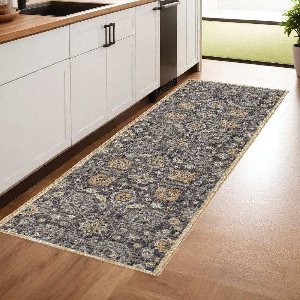 8' Taupe Machine Woven Vintage Traditional Indoor Runner Rug - Homeroots - Flyclothing LLC